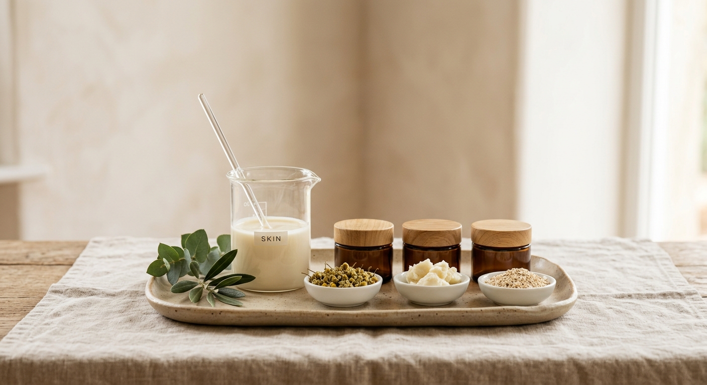 Natural cosmetics setup